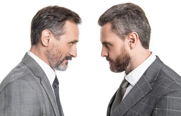 Conflict Businessmen Suit Photo Businessmen Has Conflict Look Each Other — Stock Photo, Image
