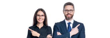 İş arkadaşı olan iş adamları. İş liderliği ve başarı. Lider, liderliği temsil ediyor. Başarılı iş adamları. İşletme lideri beyazları soyutladı. Ofiste iki meslektaşım var. işaret parmağı.