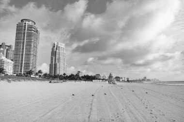 Miami Beach, Florida 'da gökdelen mimarisi. Florida 'da gökdelen mimarisi. Miami 'deki gökdelen mimarisi. Gökdelen mimarisinin fotoğrafı.