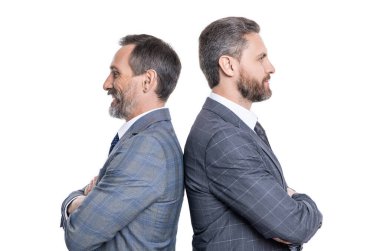 Beyaz tenli, başarılı iş ortakları olan profesyonel bir iş adamı..