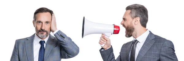 Business Man Promoter Has Conflict Businessman Promoting Idea Business Promotion — Stock Photo, Image