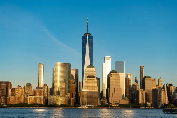 Midtown Manhattan Vid Soluppgången Hudson Stadsbilden Huvudstaden New York Och — Stockfoto
