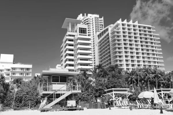 Salvavidas Playa Miami Centro Verano Salvavidas Las Vacaciones Miami Beach — Foto de Stock