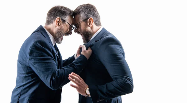 Fighting Boss Employee Business Fight Two Businessmen Fighting Rivalry Isolated — Stock Photo, Image