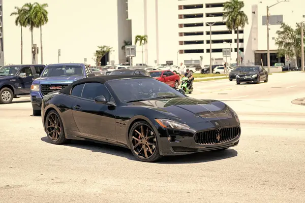 stock image Miami Beach, Florida USA - April 15, 2021: maserati gran turismo, corner view.