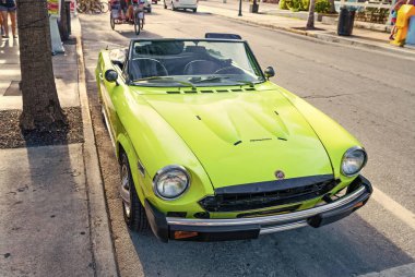 Key West, Florida USA - December 26, 2015: Fiat 124 Sport Spider car, front view.