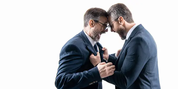 Businessmen Having Conflict Fight Business Fighting Boss Employee Business Fight — Stock Photo, Image
