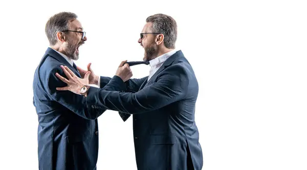 Men Having Conflict Threatening Business Reputation Rival Company Threatening Businessmen — Stock Photo, Image