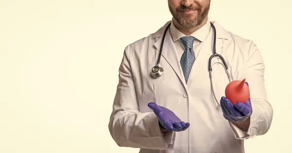 Mann Arzt Ernte Ansicht Isoliert Auf Weiß Doktor Gastroenterologe Weißen Stockfoto