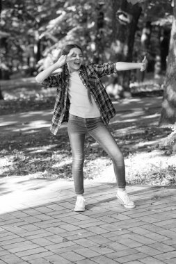 Hiphop dancer. Happy hiphop girl dancing outdoors, hiphop.