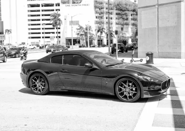 Stock image Miami Beach, Florida USA - April 15, 2021: maserati gran turismo, side view.