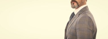 İşletme müdürü beyaz renkte izole edilmiş. Kopya alanı olan bir iş adamı. Başarılı bir patron. Başarılı bir iş. İşletme yöneticisi. Stüdyoda resmi giyimde profesyonel iş adamı..