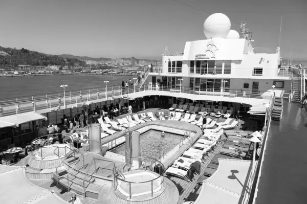 stock image Barcelona, Spain - March 30, 2016: summer swimming pool in cruise ship lines.