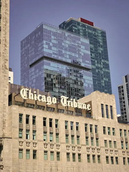 stock image Chicago, USA - April 27, 2023: chicago tribune newspaper office building of tribune tower.