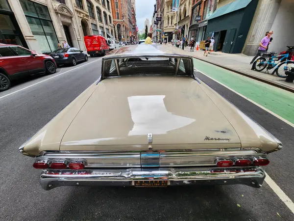 stock image New York City, USA - August 17, 2023: Mercury Montclair 1964 vintage car parked at the street, rare view.