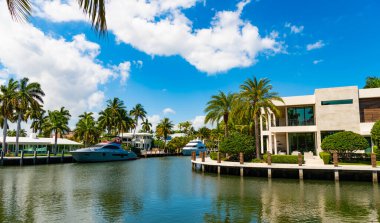 Deniz kenarındaki yaz mevsiminde yatı olan bir liman. Limanda teknesi ve palmiyesi olan bir deniz kenarı varış yeri. Sahil limanı yaz için mükemmel bir yer. Hedef nokta.