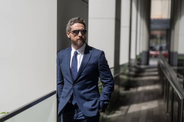 Girişimcinin başarısı. Ofis müdürü. İş yerindeki kendine güvenen iş adamı. Yeni hedefler. İş vizyonu ve liderlik. Takım elbiseli bir iş adamı. Patron iş adamı. Reklam..