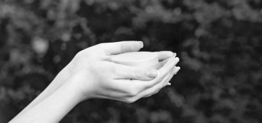 hands holding moisturizing cream jar for skincare.