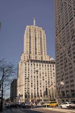 Chicago, ABD - 27 Nisan 2023: Art Deco Mimari Binası Chicago 'nun Michigan Caddesi' ndeki.