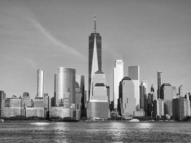 Manhattan şehir merkezi. Metropolitan şehri. Büyük şehir manzarası. New York şehir merkezi. Manhattan silueti. New York şehri. New York 'un gökdelen şehri. Kentsel mimari. NYC çeşitliliği.