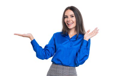 Başarılı iş kadını beyazları izole etti. İş kadınının profesyonel mesleği. İş kadını patronu güçlü bir liderdir. Başarılı bir iş. Girişimcinin başarısı. Liderlik. Mutluluk duygusu.