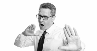 man gesturing isolated on white. man gesturing at studio. man gesturing on background. photo of man gesturing in eyewear.