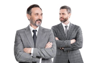 businessmen colleagues in formalwear. businessmen colleagues isolated on white background. businessmen colleagues. photo of businessmen colleagues wear suit.