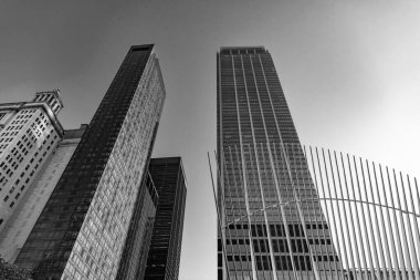 New York, ABD - 12 Mayıs 2023: Manhattan Dünya Ticaret Merkezi gökdelenleri.