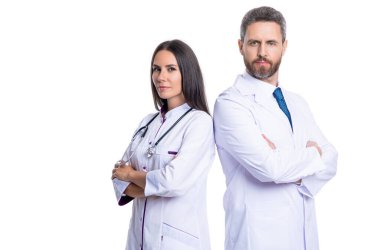 Steteskoplu pratisyen hekim. Tıp, sağlık ve insan konsepti. Hastanede pratisyen hekim. Kendine güvenen pratisyen doktor muayenehanede duruyor. Boşluğu kopyala.