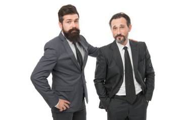 business meeting. team success. mature men have own business. bearded businessmen in formal suit. collaboration and teamwork. partnership of boss men isolated on white. building a team. team building. clipart