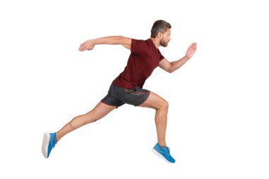 Koşucu uzun spor koşusunda. Sporcu koşucusu beyazla tek başına koşuyor. Spor, enerjik koşu. Kaslı adam koşuyor. Sporcu koşucu. Sporcu adam antrenman için koşuyor. Sporcu adam koşar.