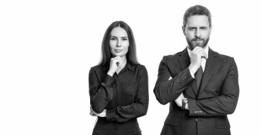 İş projesinde çalışan iş adamları. Yeni bir iş projesinde işbirliği yapıyorum. Beyazlar üzerinde izole iş adamları. Kıdemli meslektaşım. Ofiste toplanan iş adamları..