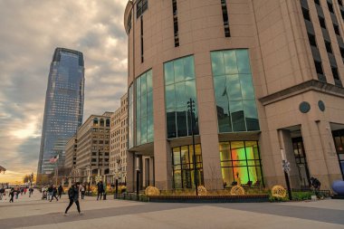 New York, Jersey City, ABD - 20 Aralık 2023: 10 Borsa Sahil Ofisi NJ New Jersey Caddesi.