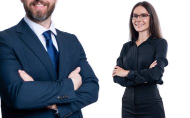 Finansal açıdan başarılı bir anlaşma. Takım elbiseli iş adamları. İş başarısı beyazda izole edildi. Başarılı bir ortaklık. İş ekibi başarısı. İş adamlarının başarısı için reklam. kırpılmış görünüm.