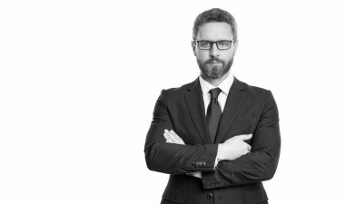 İşadamı mesleği. İş CEO 'su portresi. Başarılı bir iş. Girişimcinin başarısı. Ofis müdürü. Başarılı bir iş adamı beyazdan soyutlanmış. Onun kontrolü altında..