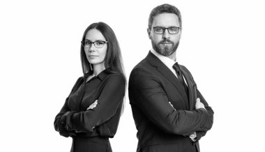 Ofiste toplantı yaparken iş adamları birlikte. İş projesinde çalışan iş adamları. Yeni bir iş projesinde işbirliği yapıyorum. Beyazlar üzerinde izole iş adamları. iş gündelik.