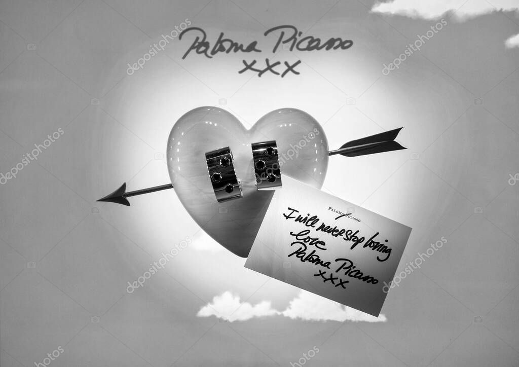 New York City, USA - March 25, 2024: Tiffany and Co. Paloma Picasso vintage earrings.