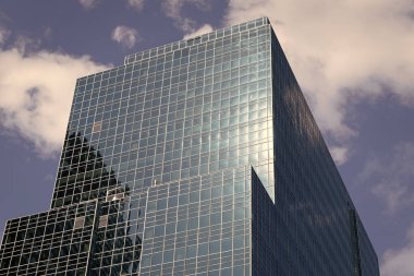 Şehir mimarisi. Mimari modern bina. Perspektif şehir gökdeleni. Modern gökdelen binası. Metropolis 'teki mimari bina. Gökdelen perspektif görüntüsü. Mimari estetik..