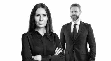 İş ekibi çalışması ve işbirliği. Ortaklık kavramı. Ortak takımı. Başarılı ortaklık. İş ekibi başarısı. İş ortağı beyazla izole edilmiş. Takım elbiseli iki iş adamı. kalıcı başarı.