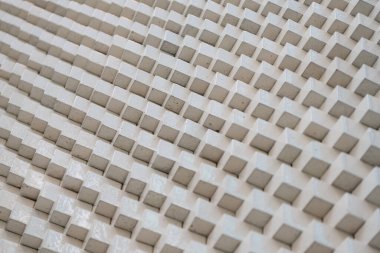 Geometrik arka plan. Geometrik şablon arka planı. Geometrik mimari. Çimento şekilli arka plan. Geometrik şekil. Somut yapı mimarisi. Simetrik geometrik arkaplan.