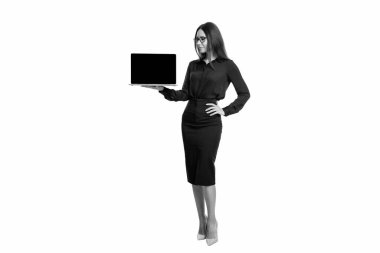 Dijital girişimci, serbest girişim üzerine çalışıyor. Dizüstü bilgisayarı olan bir iş kadını. Sigortacı. İnternette çalışan bir iş kadını. İş başarısı. Beyaz tenli zarif bir iş kadını. Video çağrısı.