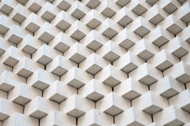 Geometrik şablon arka planı. Geometrik mimari. Çimento şekilli arka plan. Geometrik şekil. Somut yapı mimarisi. Somut geometrik arka plan. Geometrik arkaplan.