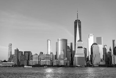 Manhattan şehrinin gökdelen mimarisi. Manhattan ve ny city skyline. New York, Manhattan şehri. Metropolitan şehri New York, Manhattan 'ın gökdelen manzarası.