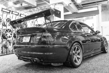 New York City, ABD - 27 Mart 2024: BMW E46 M3 New York Uluslararası Otomobil Fuarı, nadir manzara.
