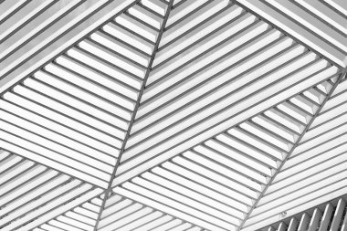 Mimari yapı. Geometrik şekiller ve şablon arka planı. Soyut geometrik arkaplan. Geometrik mimari. Geometrik soyut model arkaplanı. Modern bina.