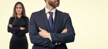 İş başarısı beyazda izole edildi. Başarılı bir ortaklık. İş ekibi başarısı. İş adamlarının başarısı için reklam. Finansal açıdan başarılı bir anlaşma. Takım elbiseli iş adamları. Boşluk afişini kopyala.