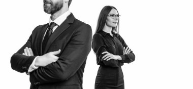 Başarılı ortaklık. İş ekibi başarısı. İş ortağı beyazla izole edilmiş. Riskli iş. Takım elbiseli iş adamları. İş ekibi çalışması ve işbirliği. Ortaklık kavramı. ortak takım.