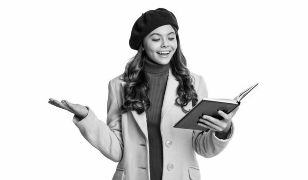 Back to school. Autumn girl read school book. Education for college student. Teen girl read book. Autumn is time to study. Education and knowledge. School reading education. Bestseller list.