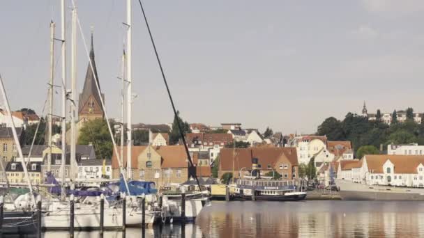 Flensburg Allemagne Août 2023 Temps Écoulé Avec Vieux Vapeur Passagers — Video