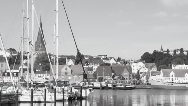 Flensburg Deutschland August 2023 Zeitraffer Des Hafens Mit Passagierdampfer Alexandra — Stockvideo